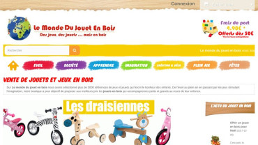 Page d'accueil du site : Le monde du jouet en bois