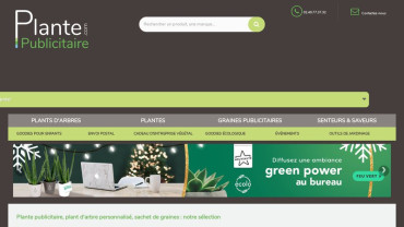 Page d'accueil du site : Plante publicitaire