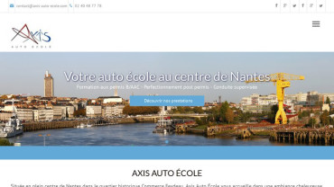 Page d'accueil du site : AXIS Auto-école