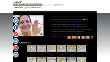 Page d'accueil du site : Isabel diamant