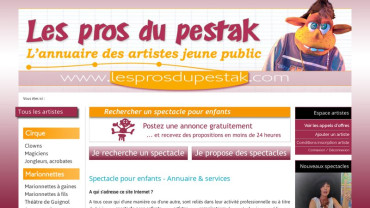 Page d'accueil du site : LesProDuPestak