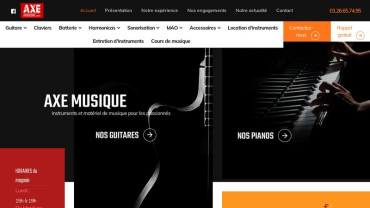Page d'accueil du site : Axe Musique