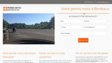 Page d'accueil du site : Permis Moto Bordeaux