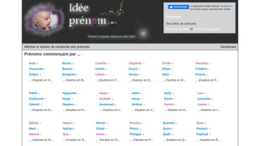 Page d'accueil du site : Idée Prénom