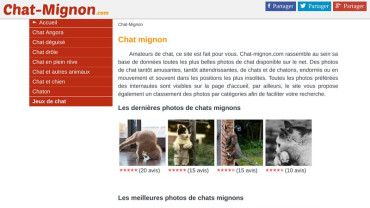 Page d'accueil du site : Chat Mignon