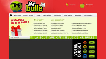 Page d'accueil du site : Mrbulle