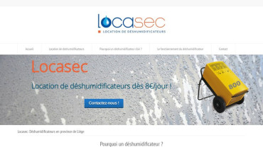 Page d'accueil du site : Locasec