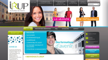 Page d'accueil du site : IRUP