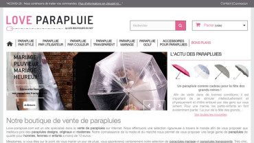 Page d'accueil du site : Love Parapluie