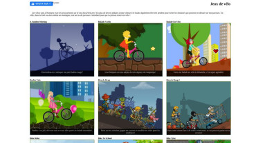 Page d'accueil du site : Jeux2velo