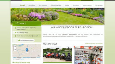 Page d'accueil du site : Alliance Motoculture
