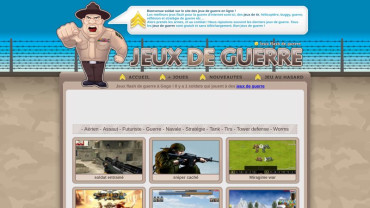 Page d'accueil du site : Jeux de guerre