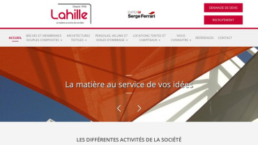 Page d'accueil du site : Lahille