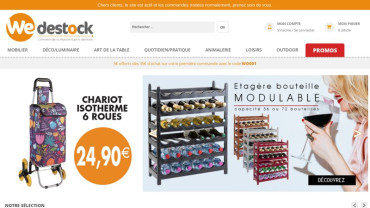 Page d'accueil du site : We destock