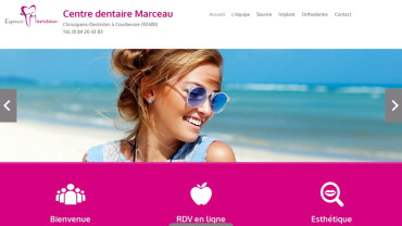 Page d'accueil du site : Centre dentaire Marceau