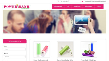 Page d'accueil du site : Power bank Publicitaire
