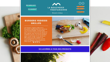 Page d'accueil du site : La Boucherie Végétarienne