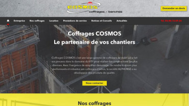Page d'accueil du site : Coffrages Cosmos