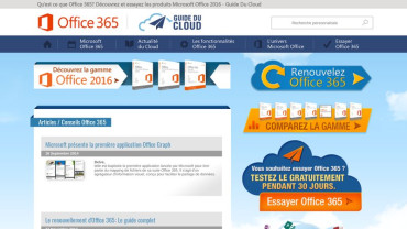 Page d'accueil du site : Guide du cloud