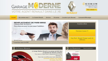 Page d'accueil du site : Garage Renault 76