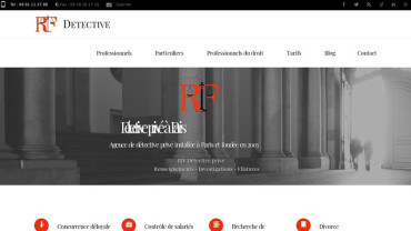 Page d'accueil du site : RIF Détective privé