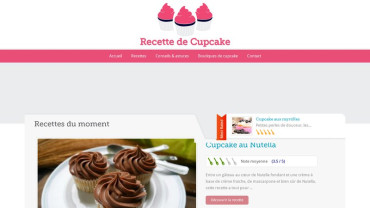 Page d'accueil du site : Recette de Cupcake