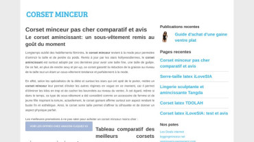 Page d'accueil du site : Guide de choix d'un corset minceur