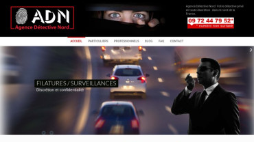 Page d'accueil du site : Agence Détective Nord