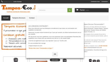Page d'accueil du site : Tampon Eco