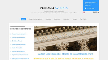 Page d'accueil du site : Pascal Perrault Avocat