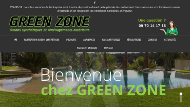 Page d'accueil du site : Green Zone