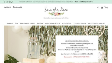 Page d'accueil du site : Save The Deco