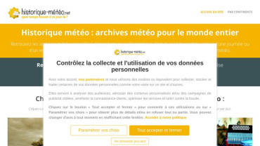 Page d'accueil du site : Historique Météo