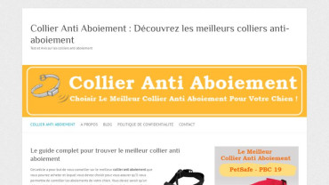 Page d'accueil du site : Collier anti Aboiement