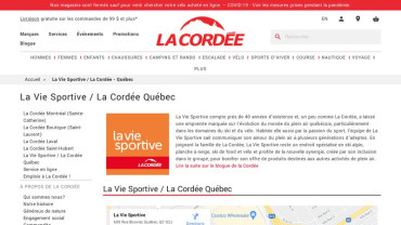 Page d'accueil du site : La Vie Sportive