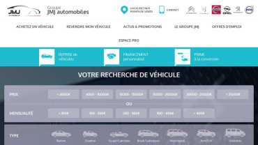 Page d'accueil du site : JMJ Automobiles