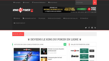 Page d'accueil du site : King of Poker