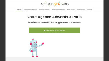 Page d'accueil du site : Agence SEA Paris