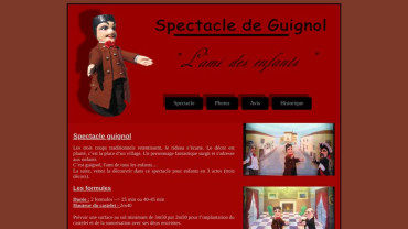 Page d'accueil du site : Une marionnette nommée guignol