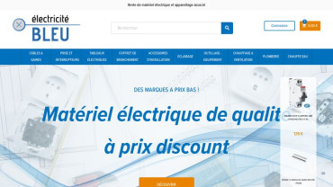 Page d'accueil du site : Electricité Bleu