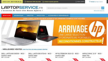 Page d'accueil du site : Laptop service
