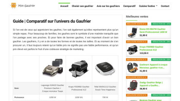 Page d'accueil du site : Mon Gaufrier