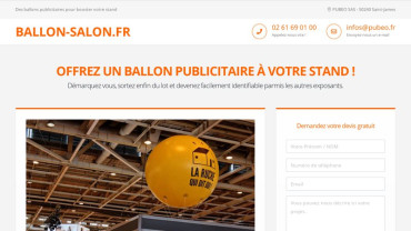 Page d'accueil du site : Ballon Salon