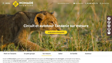 Page d'accueil du site : Libre et Nomade Tanzanie