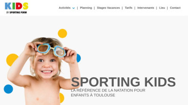 Page d'accueil du site : Sporting kids