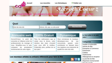 Page d'accueil du site : AccrochCoeur
