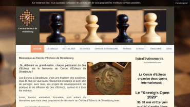 Page d'accueil du site : Cercle d'echecs de Strasbourg