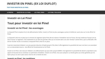 Page d'accueil du site : Investir en loi Pinel