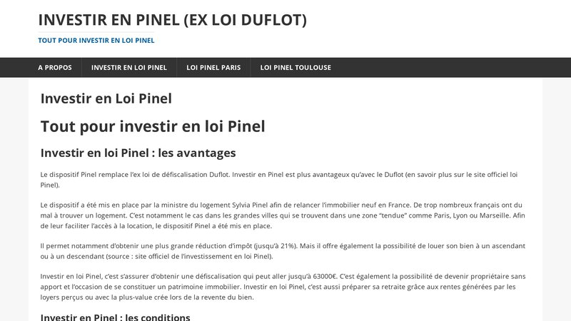 Investir en loi Pinel