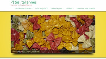 Page d'accueil du site : Pâtes italiennes